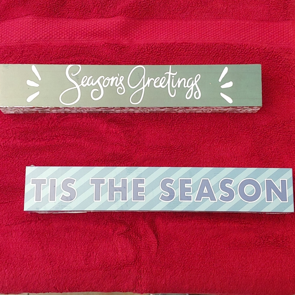 NWT - 2 -  Brand New Christmas Signs
